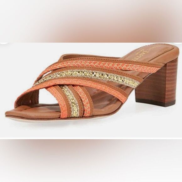 Eric Javits Crossover Metallic Braided Sandals 9N - Picture 1 of 9